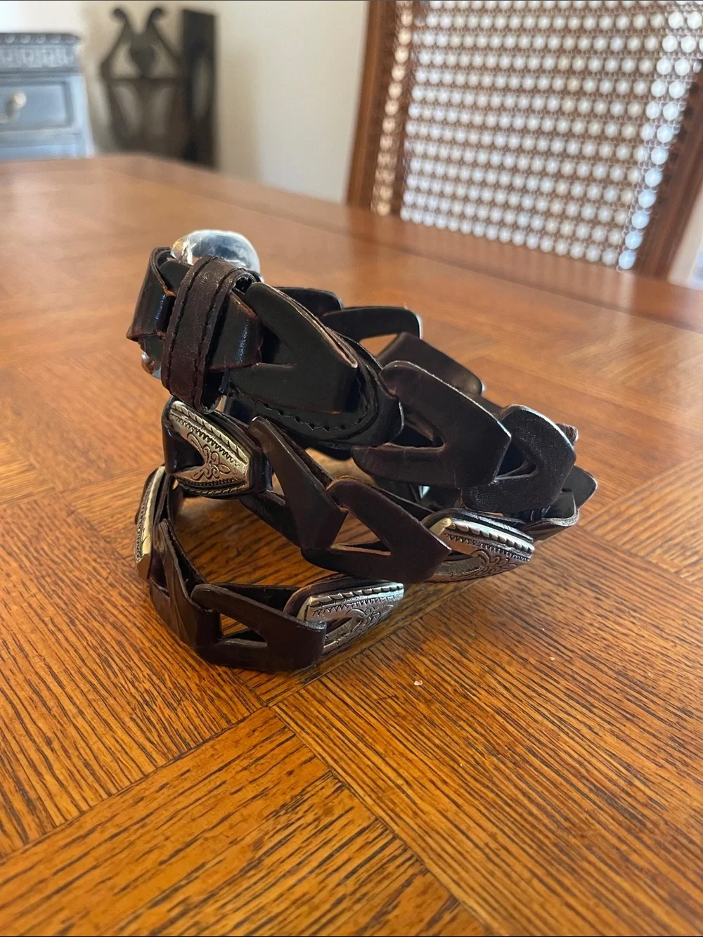 vintage Capezio Western leather boho southwestern belt M/L